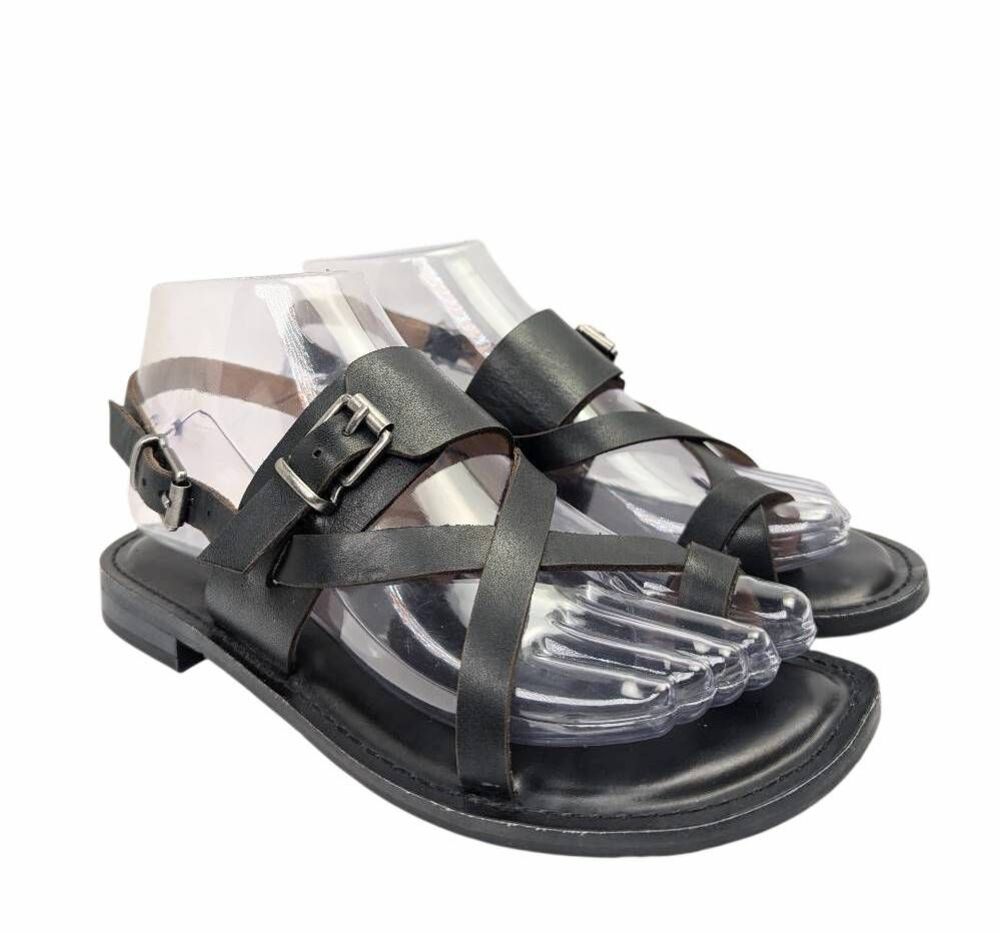 Patricia Nash fidella Black strappy leather slingback sandals womens 6.5